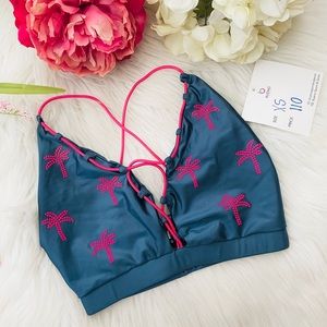 Beach Riot Palm Tree Swim Top